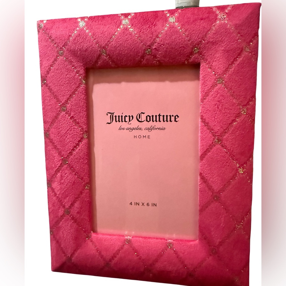Juicy Couture Los Angeles NWT Pink Black Gold & Silver Velour Picture Frame Trio - Picture 2 of 7